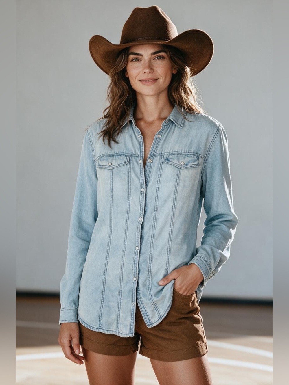 Burberry Light Blue Denim Button-Down Shirt